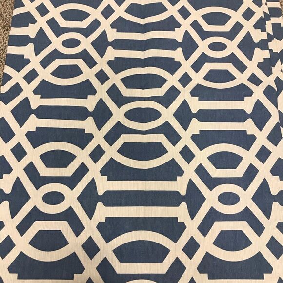 Threshold blue and white lattice curtain panels - Picture 2 of 5